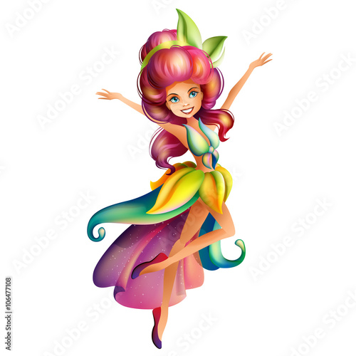 Cute colorful fairy character
