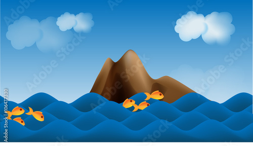 Parallax sea background