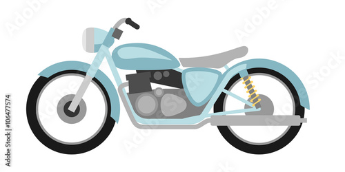 Flat style retro motorcycle