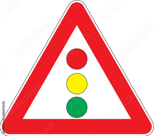 Warning signs traffic signalization