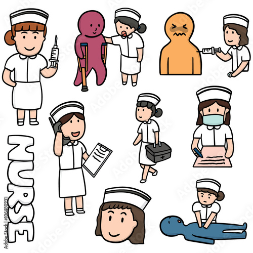 vector set of nurse