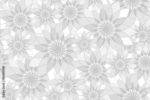 Seamless pattern with grey floral guilloche. Seamless guilloche pattern. Seamless floral pattern. Gray seamless background. Guilloche design line art pattern