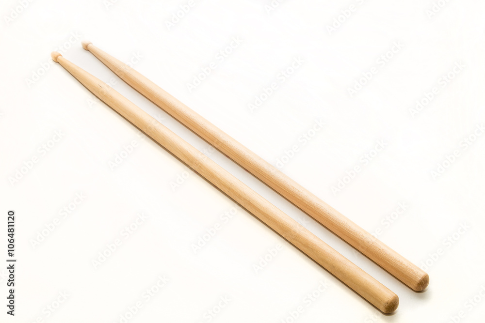 Wood Drumsticks isolated in white background Wood Drumsticks isolated in white background