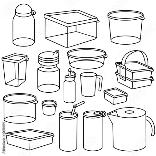 vector set of plastic container