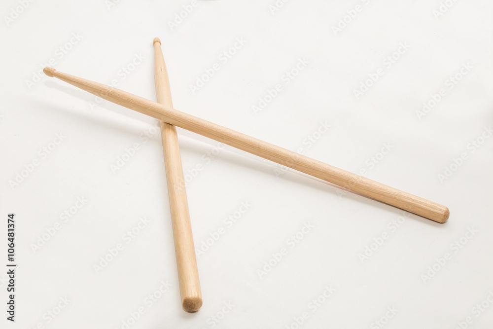 Wood Drumsticks isolated in white background Wood Drumsticks isolated in white background