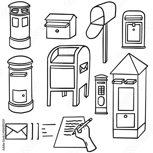vector set of postbox