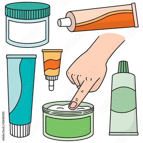 vector set of topical cosmetic and topical medicine
