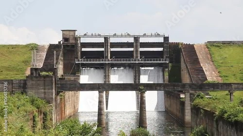 Zoom in shot of a dam, Wayanad District, Kerala, India photo