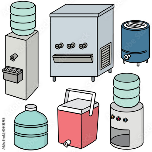 vector set of water cooler
