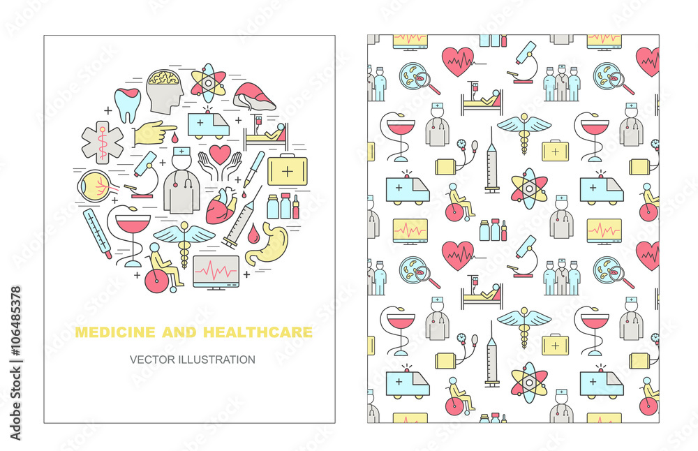 Obraz premium Vector templates on a theme medicine.