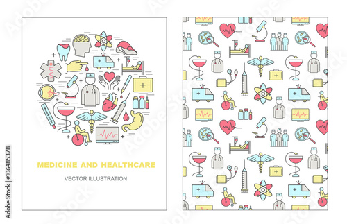 Vector templates on a theme medicine.