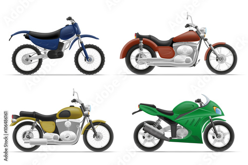 motorcycle set icons vector illustration