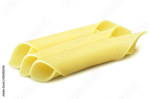 Wallpaper Mural Swiss cheese slices close up on the white Torontodigital.ca