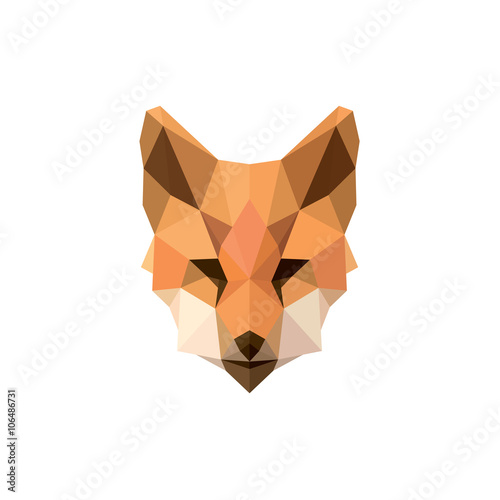 Fox polygon illustrations modern logos design animal sign brand top quality style