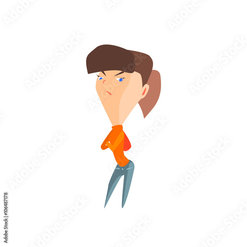Resentful Girl Emotion Icon