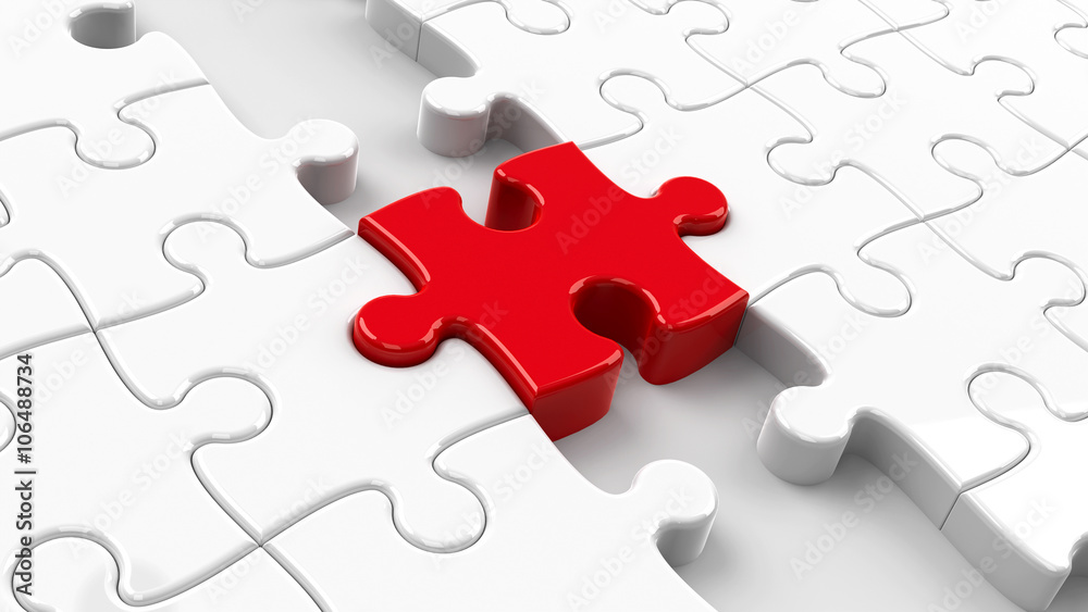 Red puzzle connection closeup #2 Red puzzle connection closeup #2