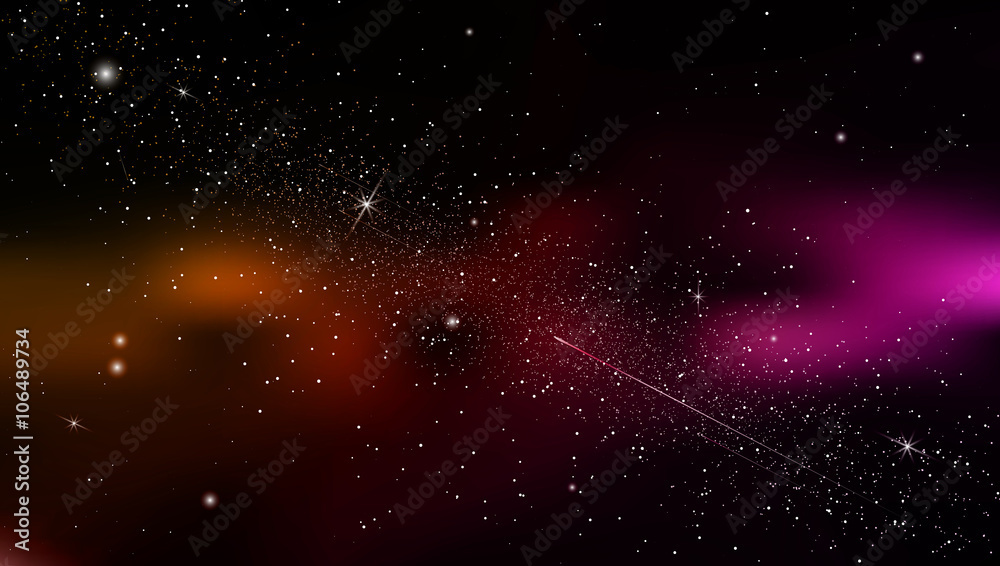 Abstract background is a space with stars nebula.Vector