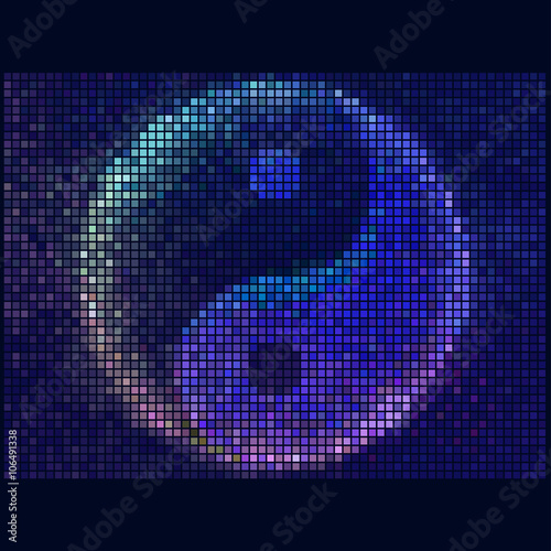 Ying yang symbol of harmony and balance. Abstract Colorful Round