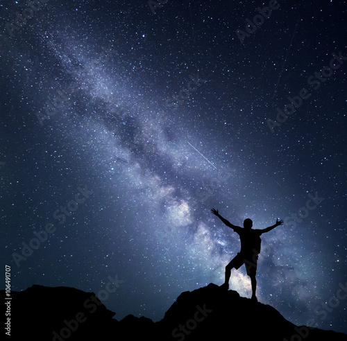 Landscape with Milky Way. N...