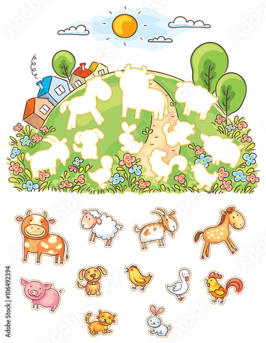 Animals and their shapes matching game