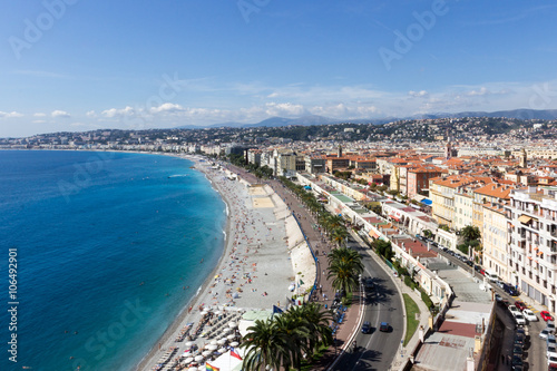 panoramic view of Nice coastline, France © elvirkin