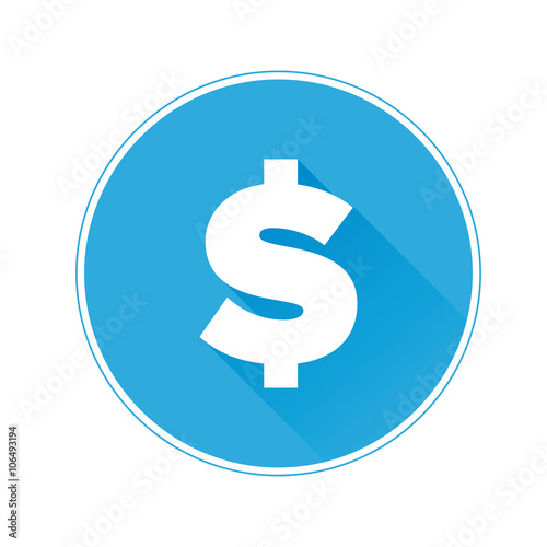 Flat dollar icon or sign
