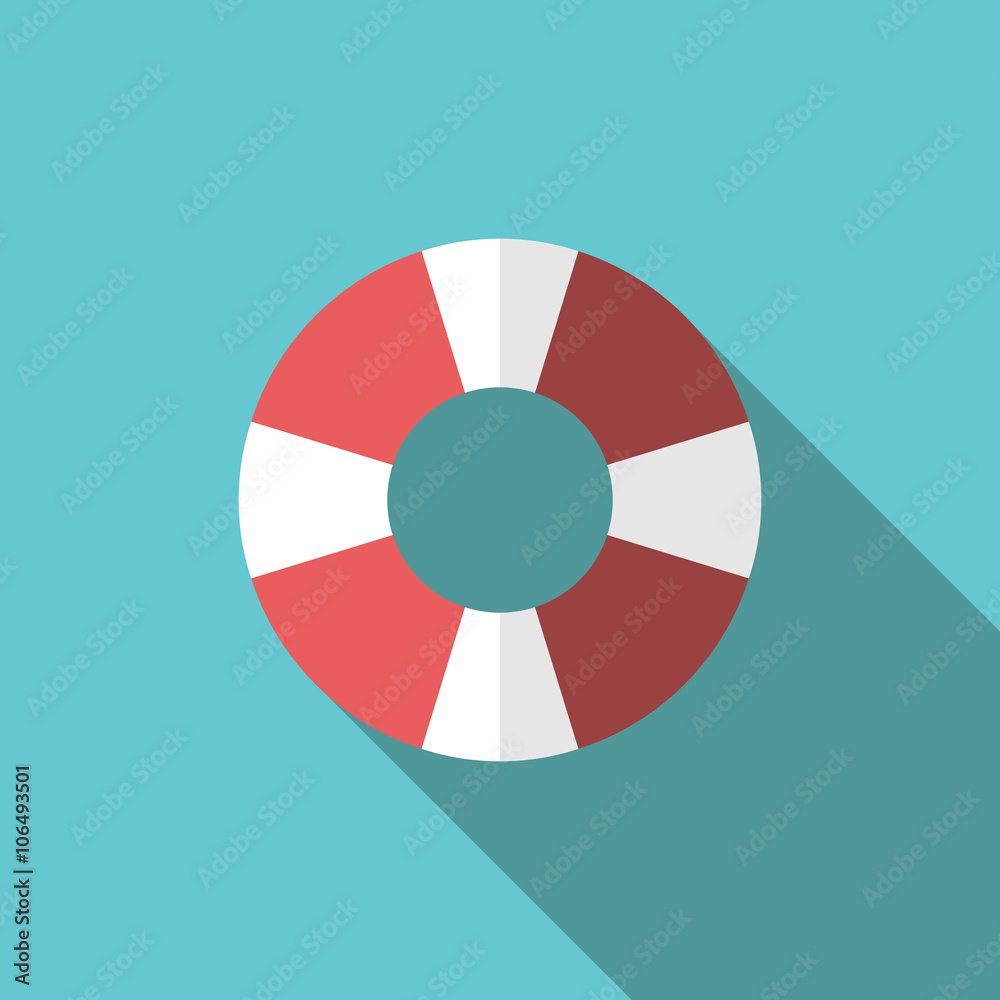 Fototapeta premium Lifebuoy with long shadow