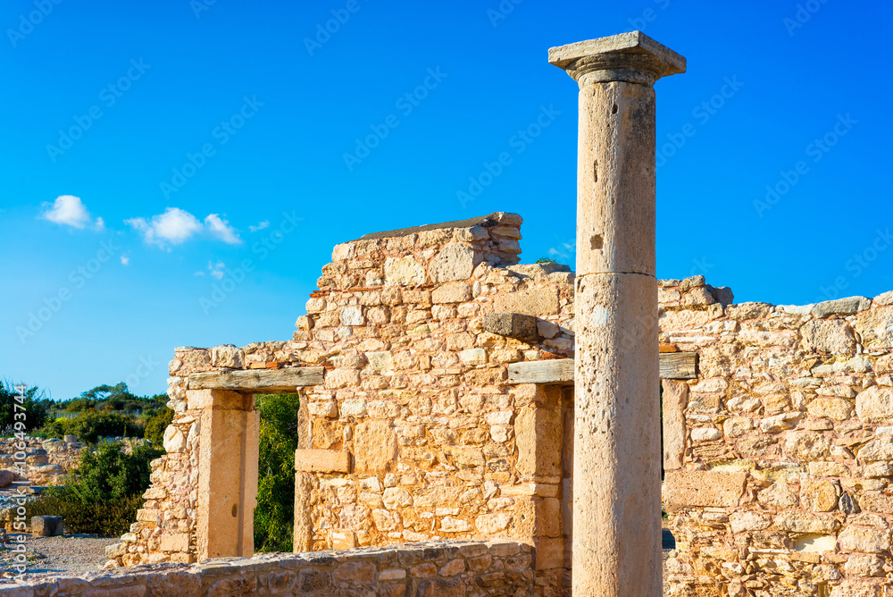 Ancient column at Sanctuary of Apollo Hylates. Limassol District