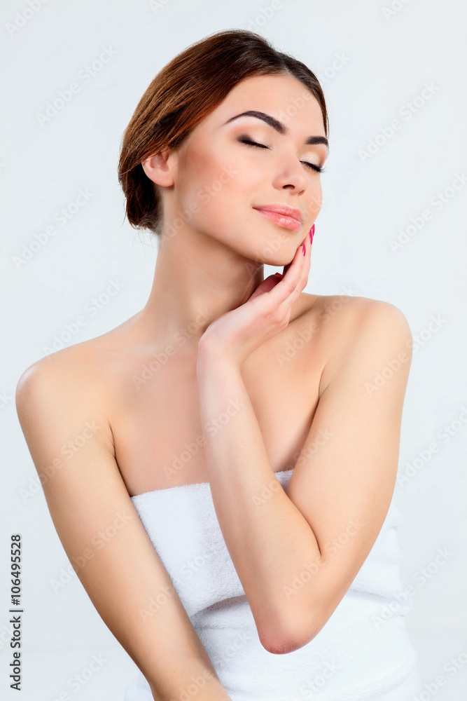 Beautiful girl with beautiful makeup, youth and skin care concept Beautiful girl with beautiful makeup, youth and skin care concept