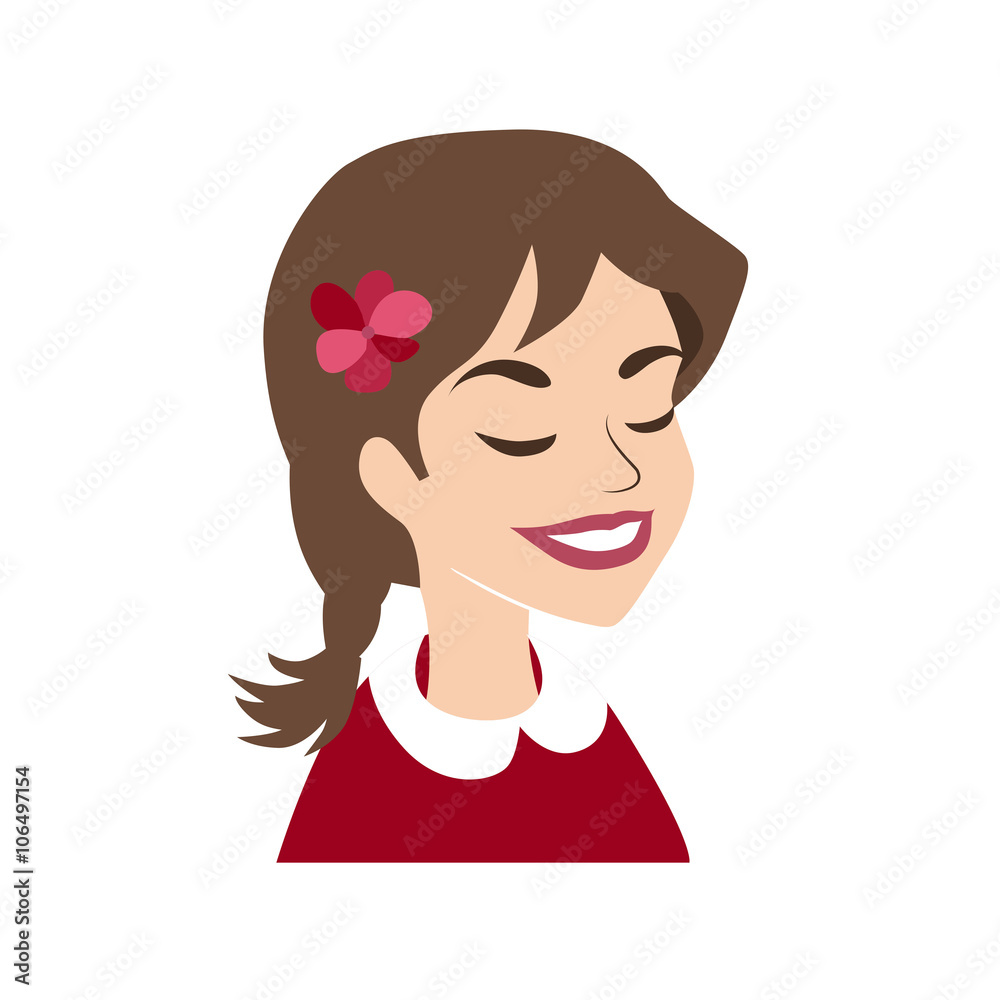 Woman avatar face isolated on white background. Vector illustration Woman avatar face isolated on white background. Vector illustration