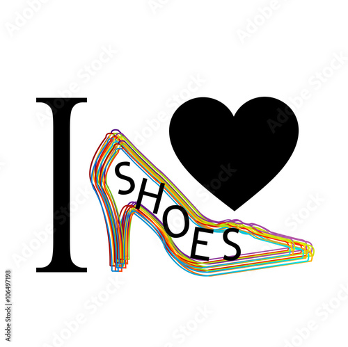 I love shoes graphic with shoe