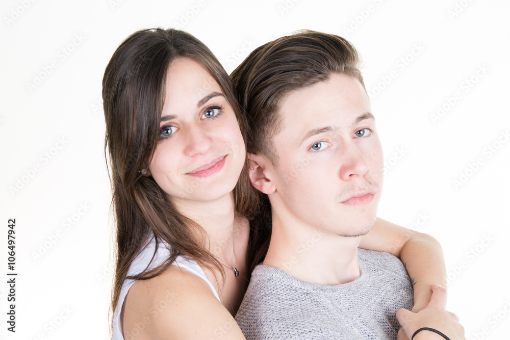 Loving couple isolated on a white background Loving couple isolated on a white background
