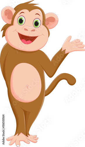 Cartoon monkey presenting