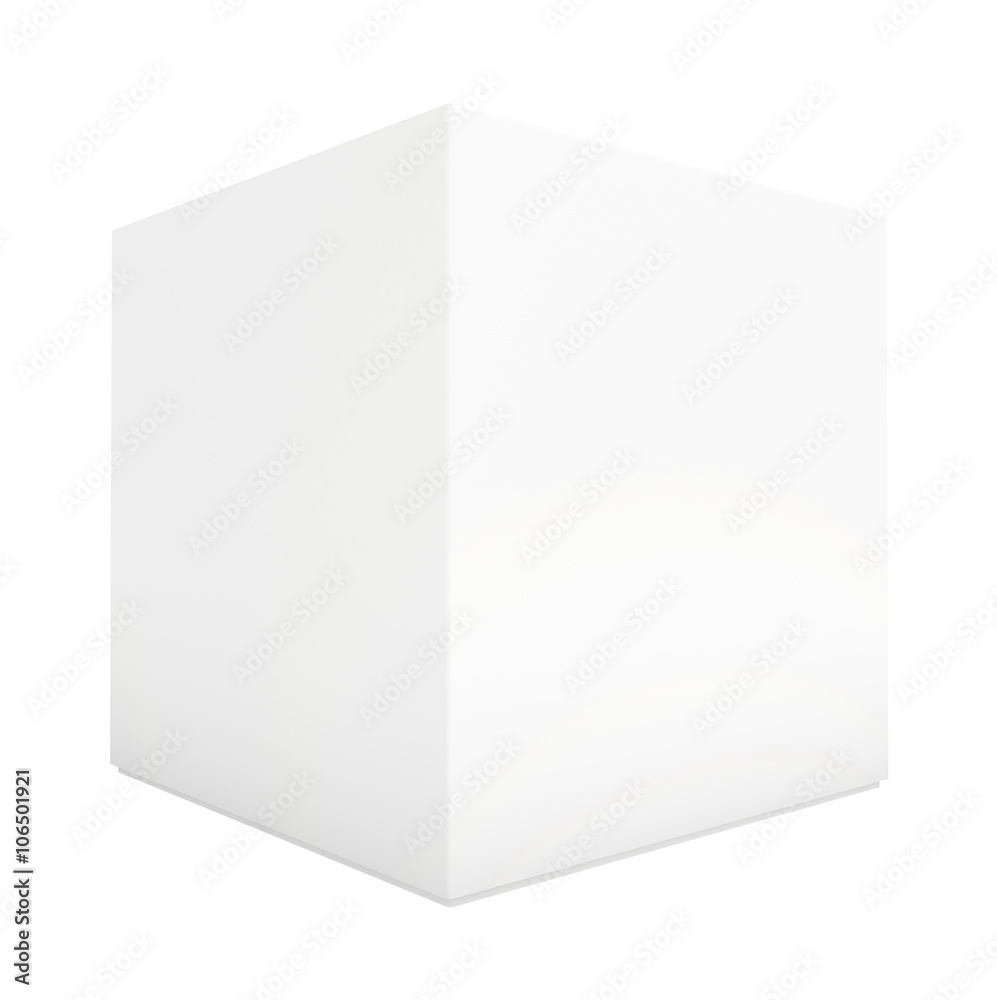 Blank paper or cardboard box template standing on white background Blank paper or cardboard box template standing on white background