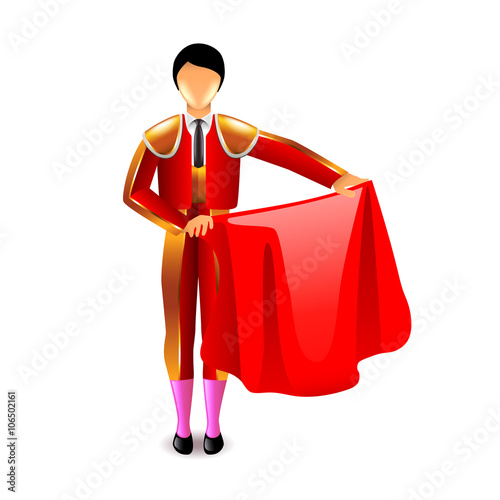 Bullfighter isolated on white vector