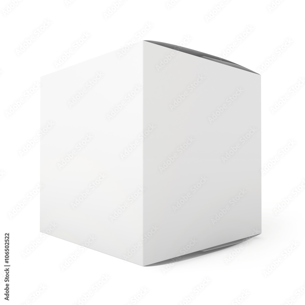 Blank paper or cardboard box template standing on white background Blank paper or cardboard box template standing on white background