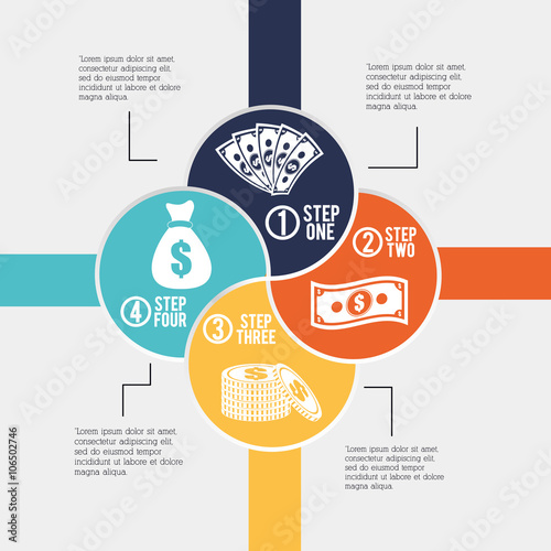 Infographics Money design, vector illustration