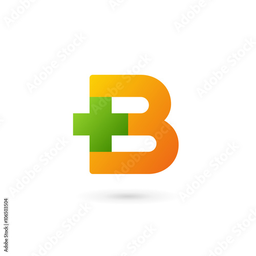 Letter B cross plus logo icon design template elements