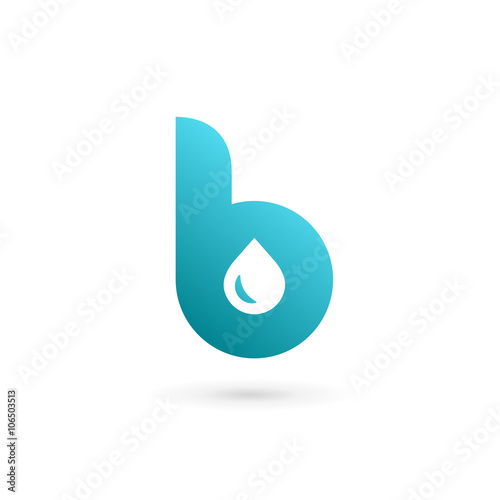 Letter B water drop logo icon design template elements