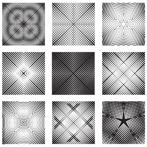 Graphic texture with lines and grid. Linear optical design with moire effect.