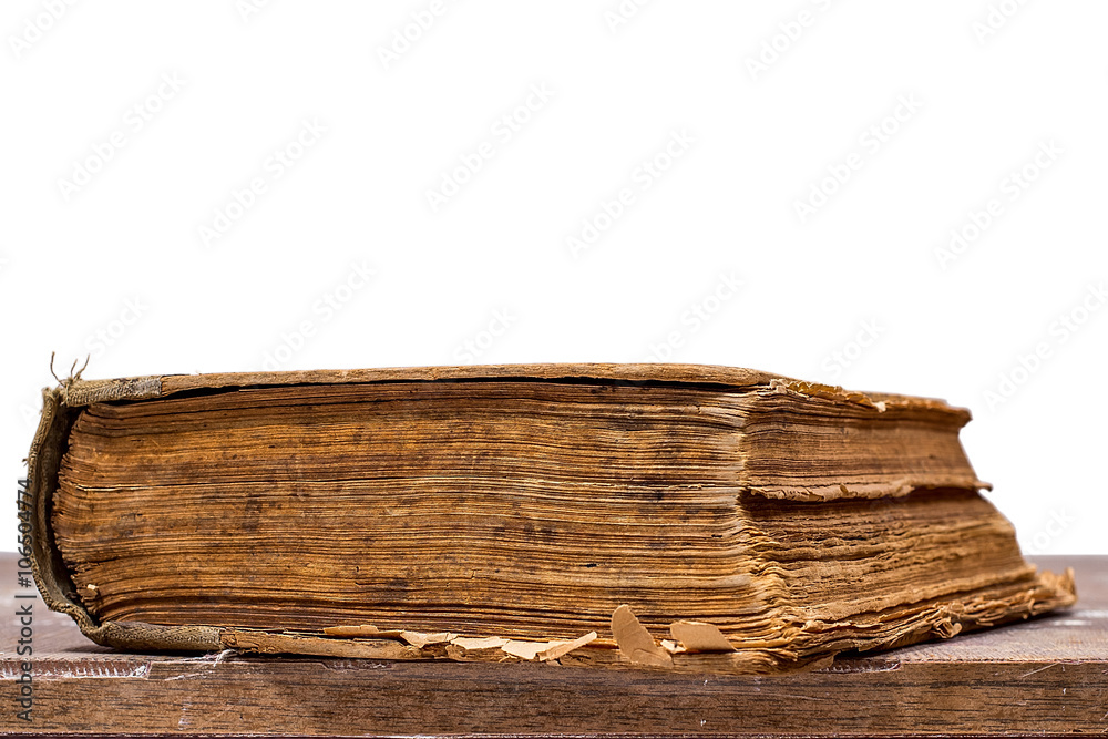 Fototapeta premium Ancient book on white background