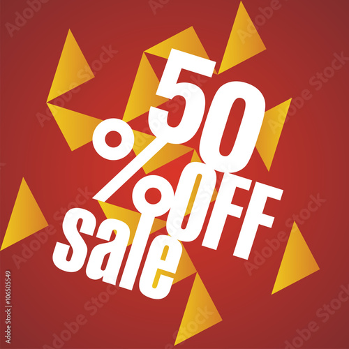 Sale 50 percent off orange red abstract background