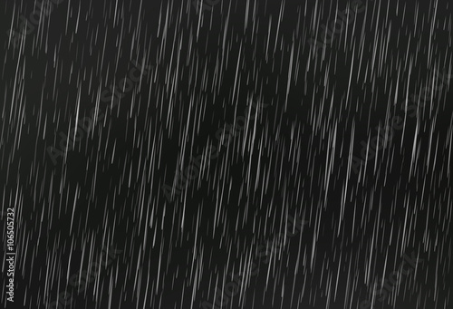 Fototapeta Rain on black. Vector rain texture. Abstract vector background
