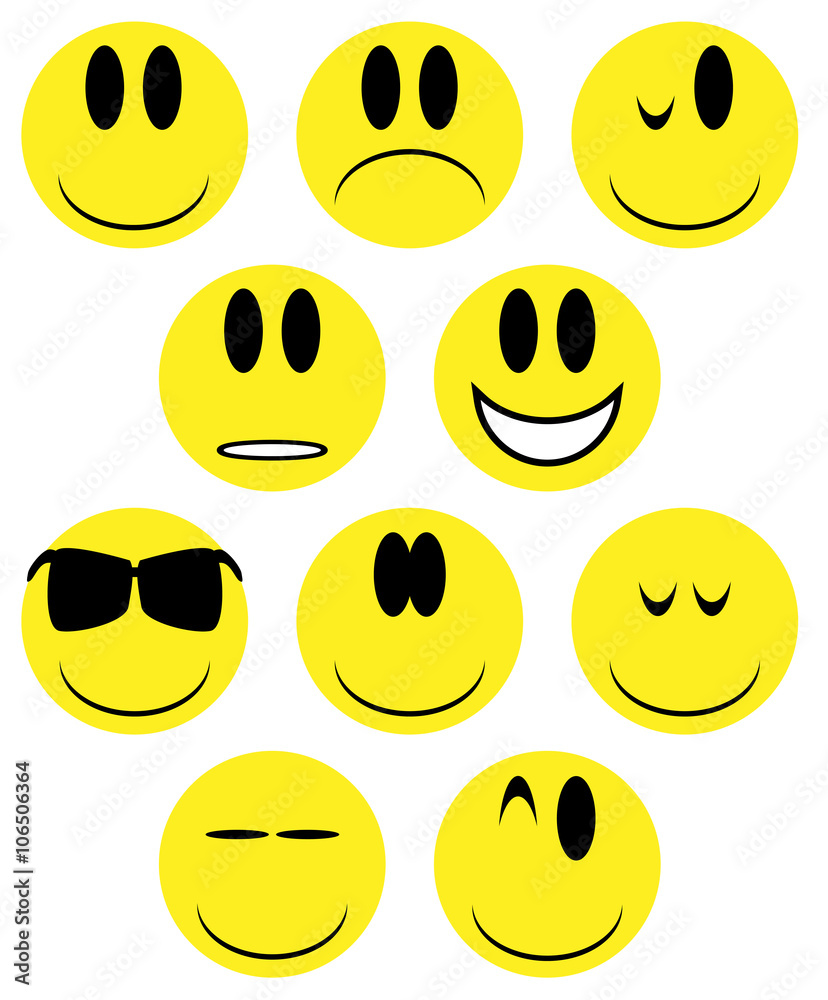 Fototapeta premium Yellow Face Icons