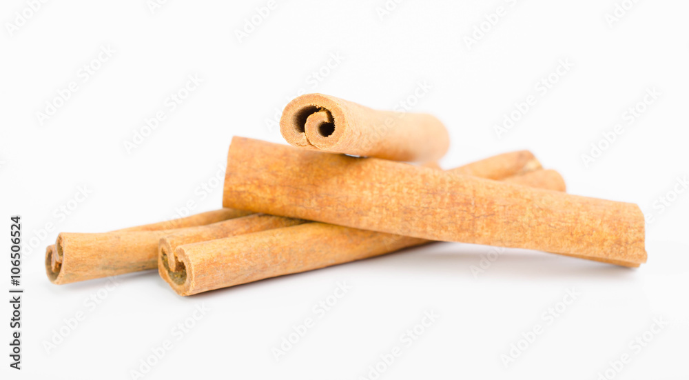 Cinnamon sticks isolated on a white background Cinnamon sticks isolated on a white background