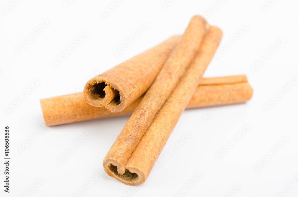 Cinnamon sticks isolated on a white background Cinnamon sticks isolated on a white background