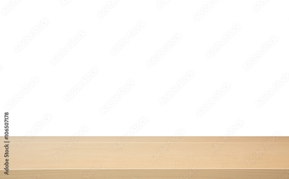 Empty wood table top isolate on white background Empty wood table top isolate on white background