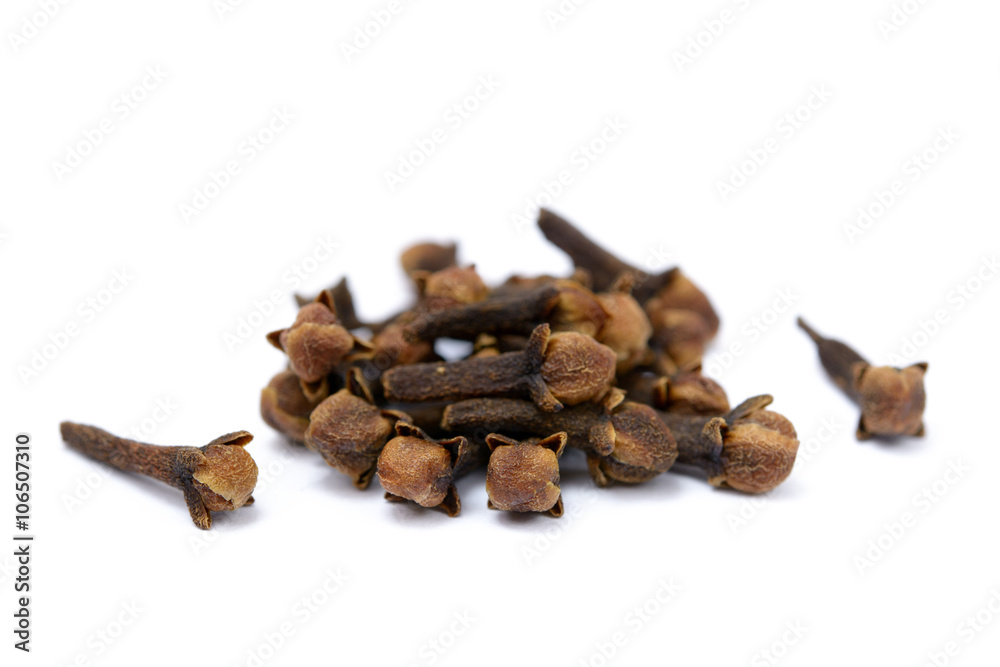 Fragrant spices cloves isolated on white background. Fragrant spices cloves isolated on white background.