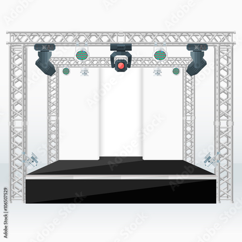 color flat stage scenes back lights truss illustration.