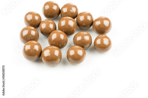 chocolate balls on a white background